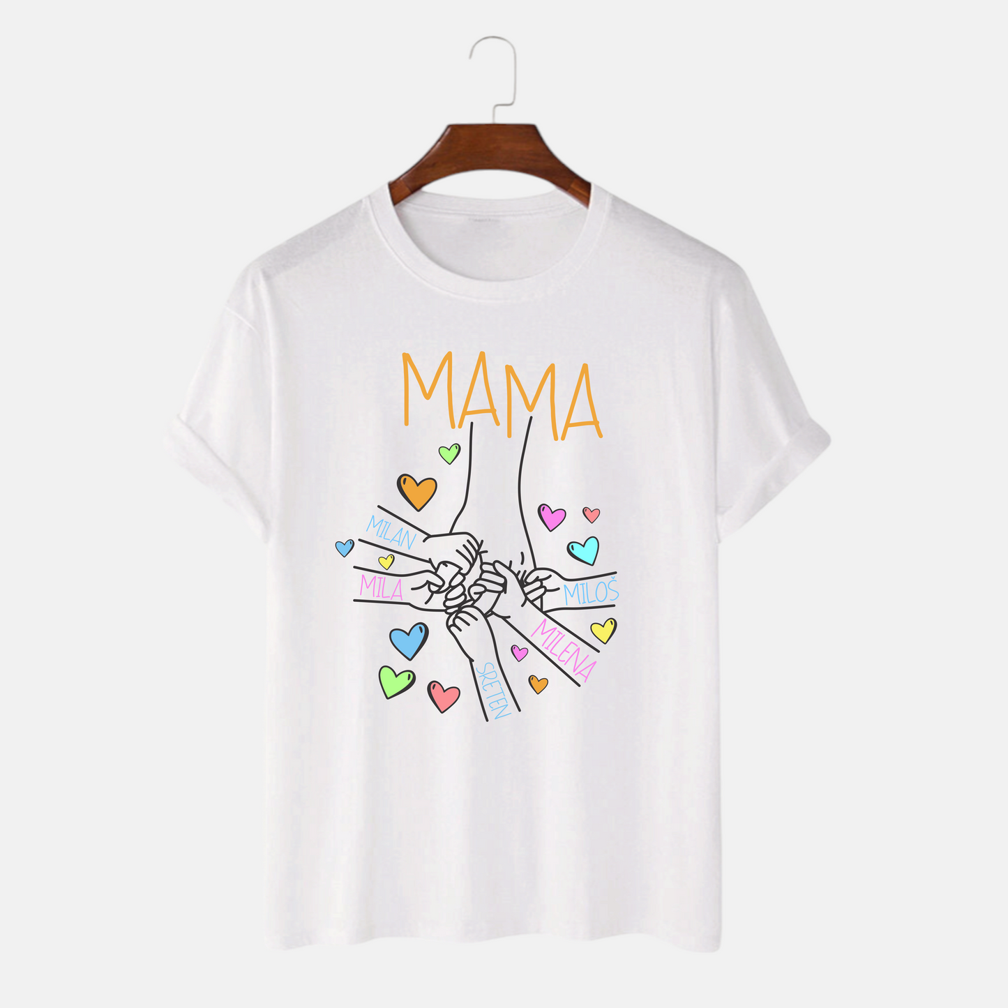 Personalizovana Majica za mamu - Mamine ruke sa imenima dece