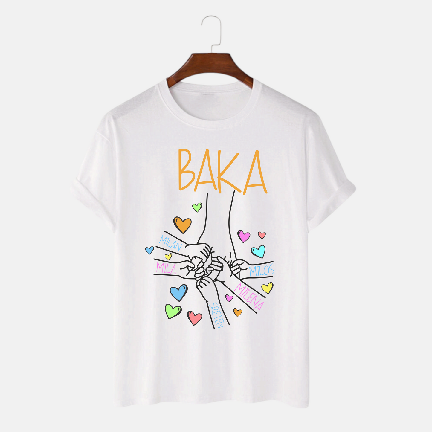 Majica - Baka ruke sa imenima dece - do 8 imena