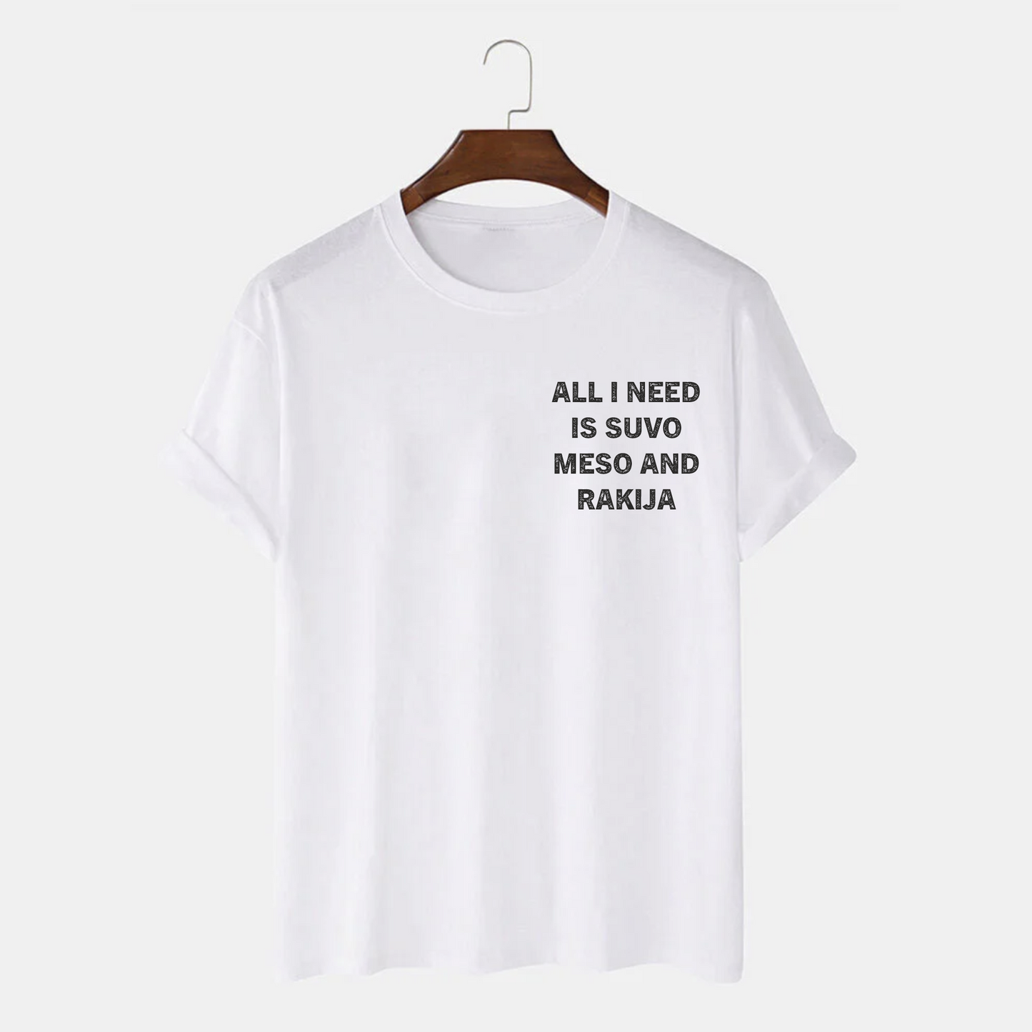 Muška majica - All i need is suvo meso and rakija