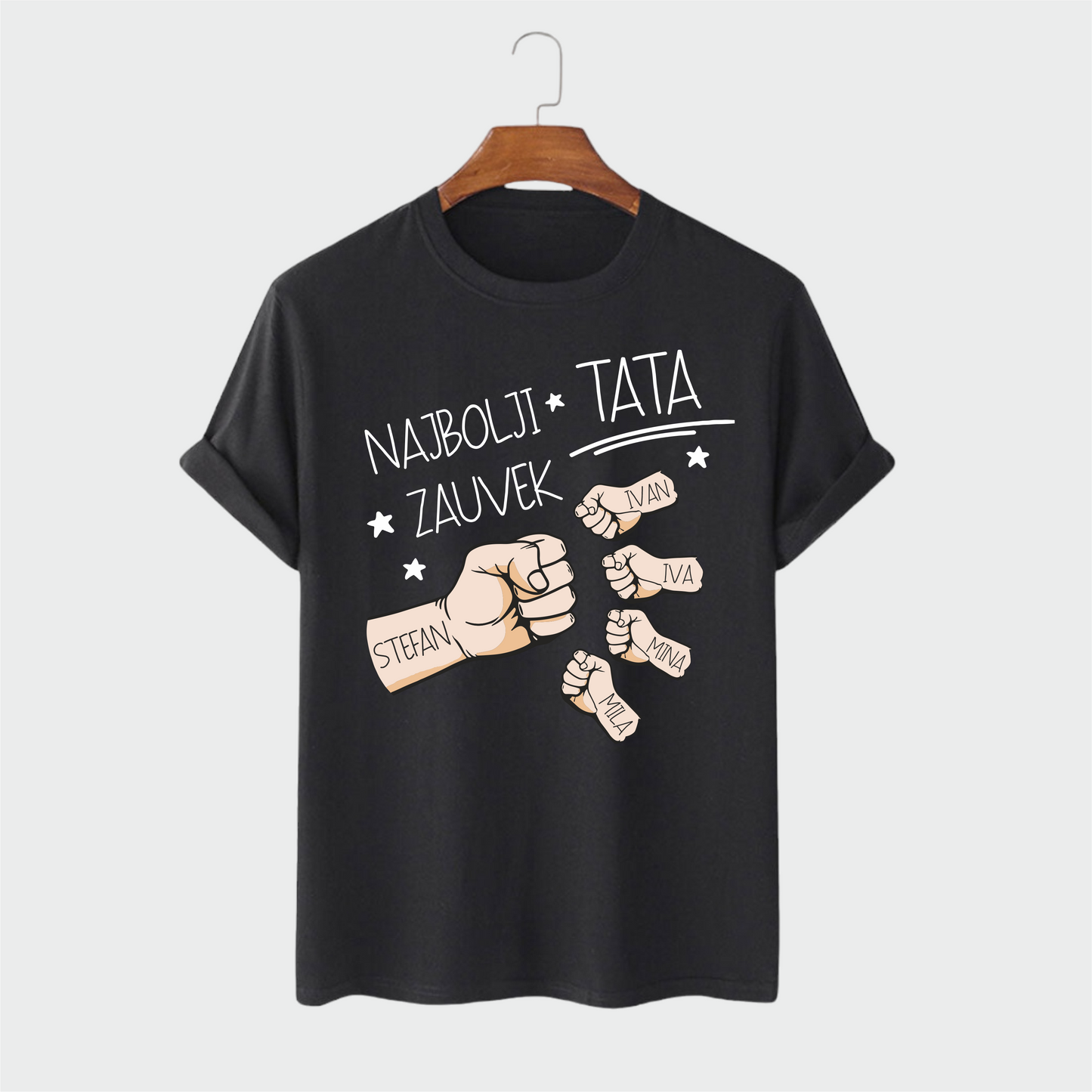 Majica Najbolji Tata Zauvek – Personalizovana sa imenima dece | Savršen poklon za tatu