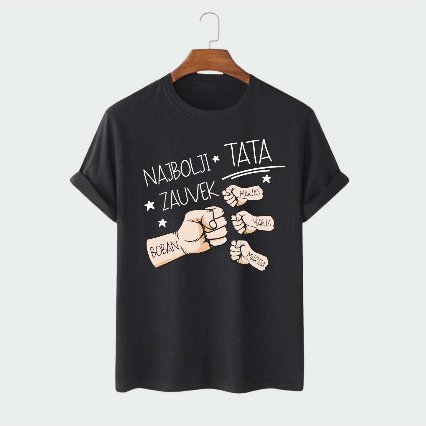 Majica Najbolji Tata Zauvek – Personalizovana sa imenima dece | Savršen poklon za tatu