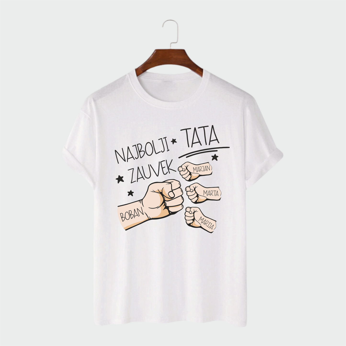 Majica Najbolji Tata Zauvek – Personalizovana sa imenima dece | Savršen poklon za tatu