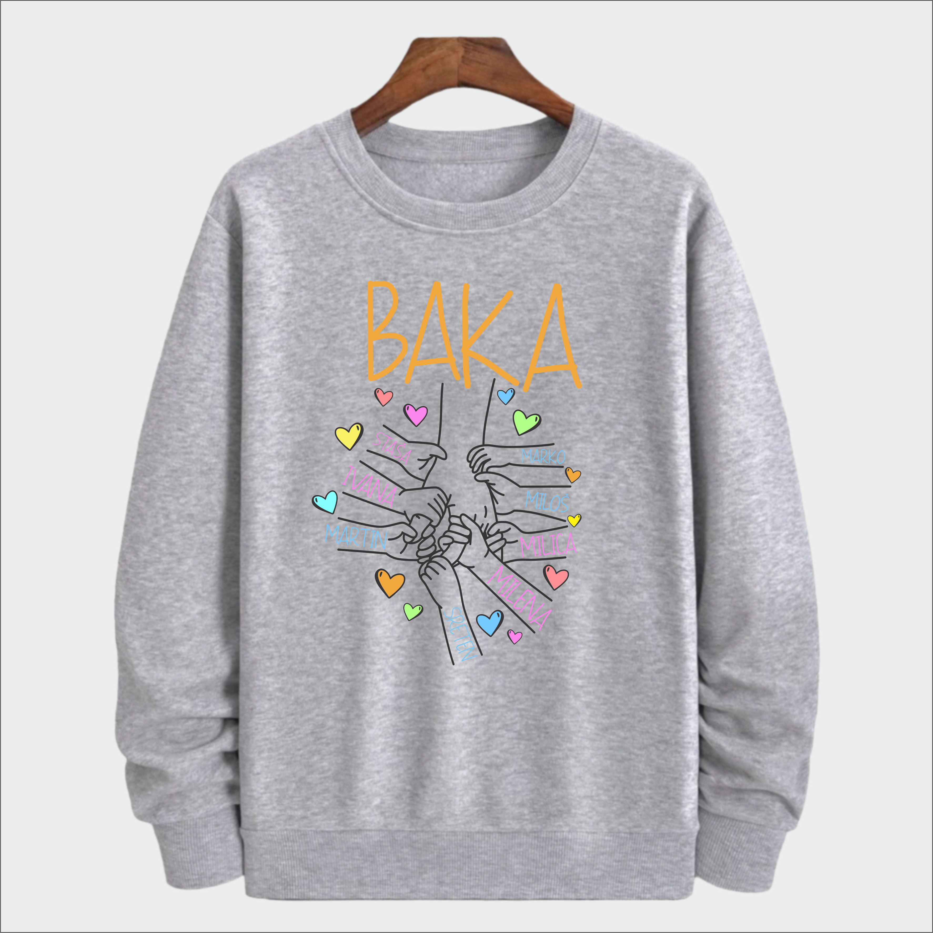 personalizovani duks sa rukama i imenima dece