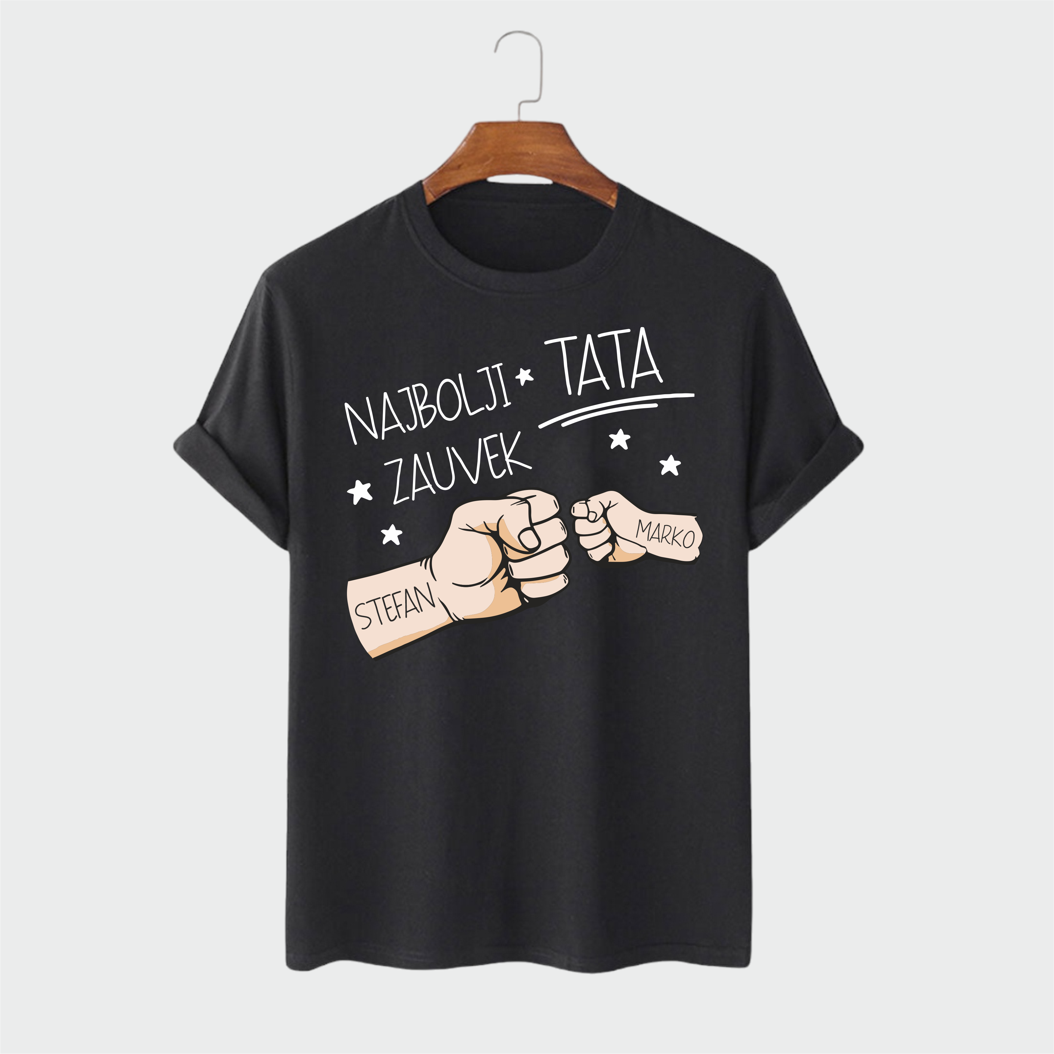  Crna majica sa printom Najbolji Tata Zauvek, poklon za tate