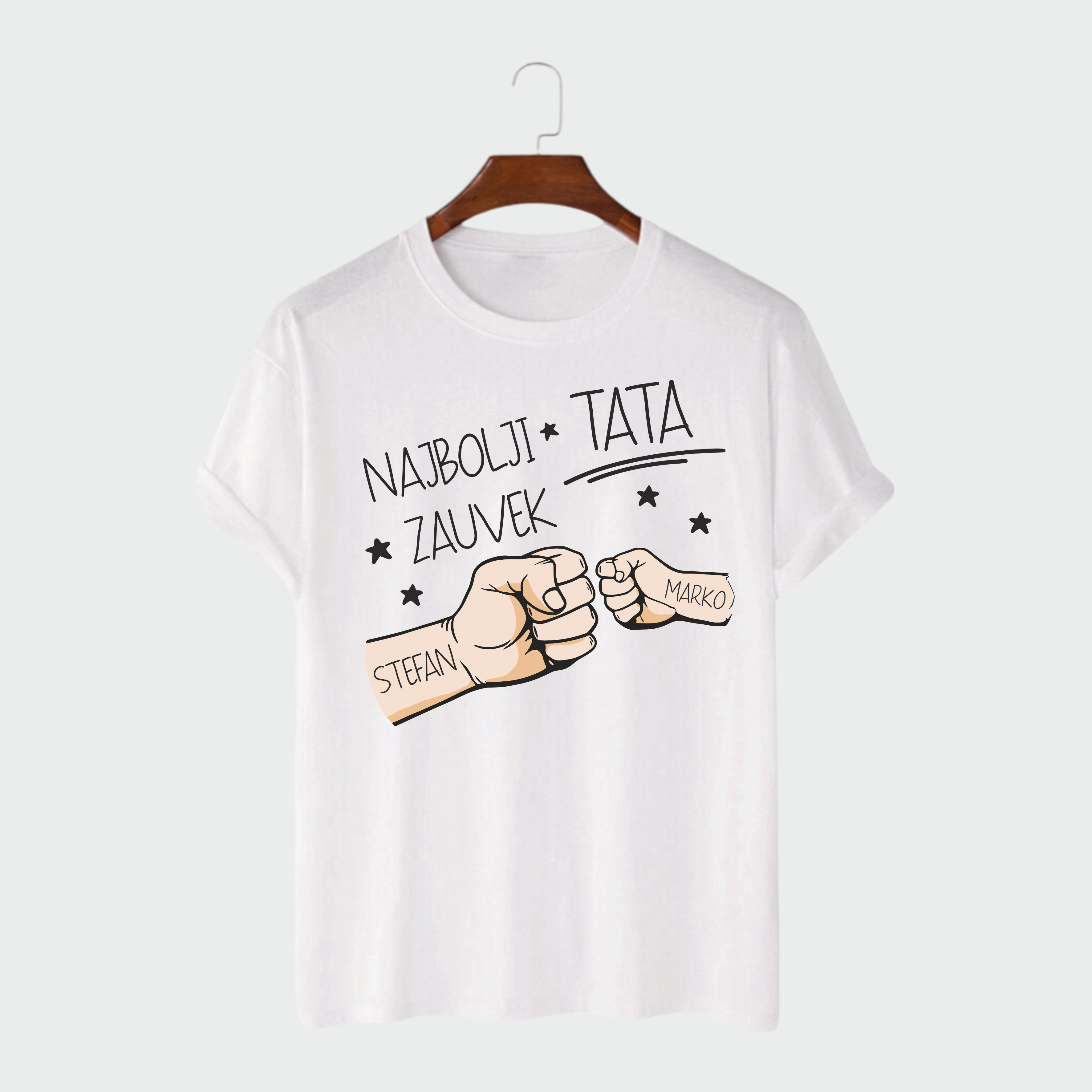 Originalan poklon za tatu majica sa unikatnim natpisom bela boja