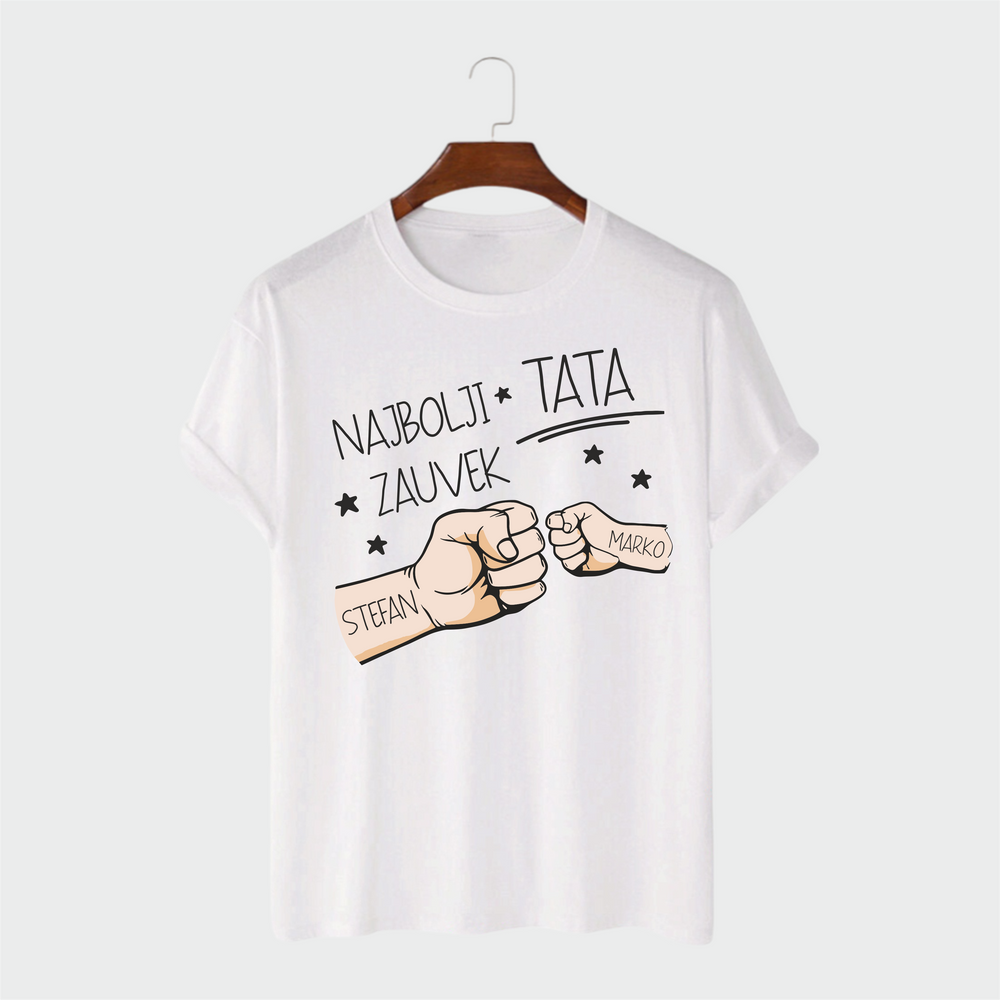 Originalan poklon za tatu majica sa unikatnim natpisom bela boja
