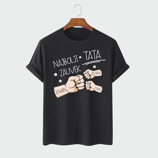 Majica Najbolji Tata Zauvek – Personalizovana sa imenima dece | Savršen poklon za tatu