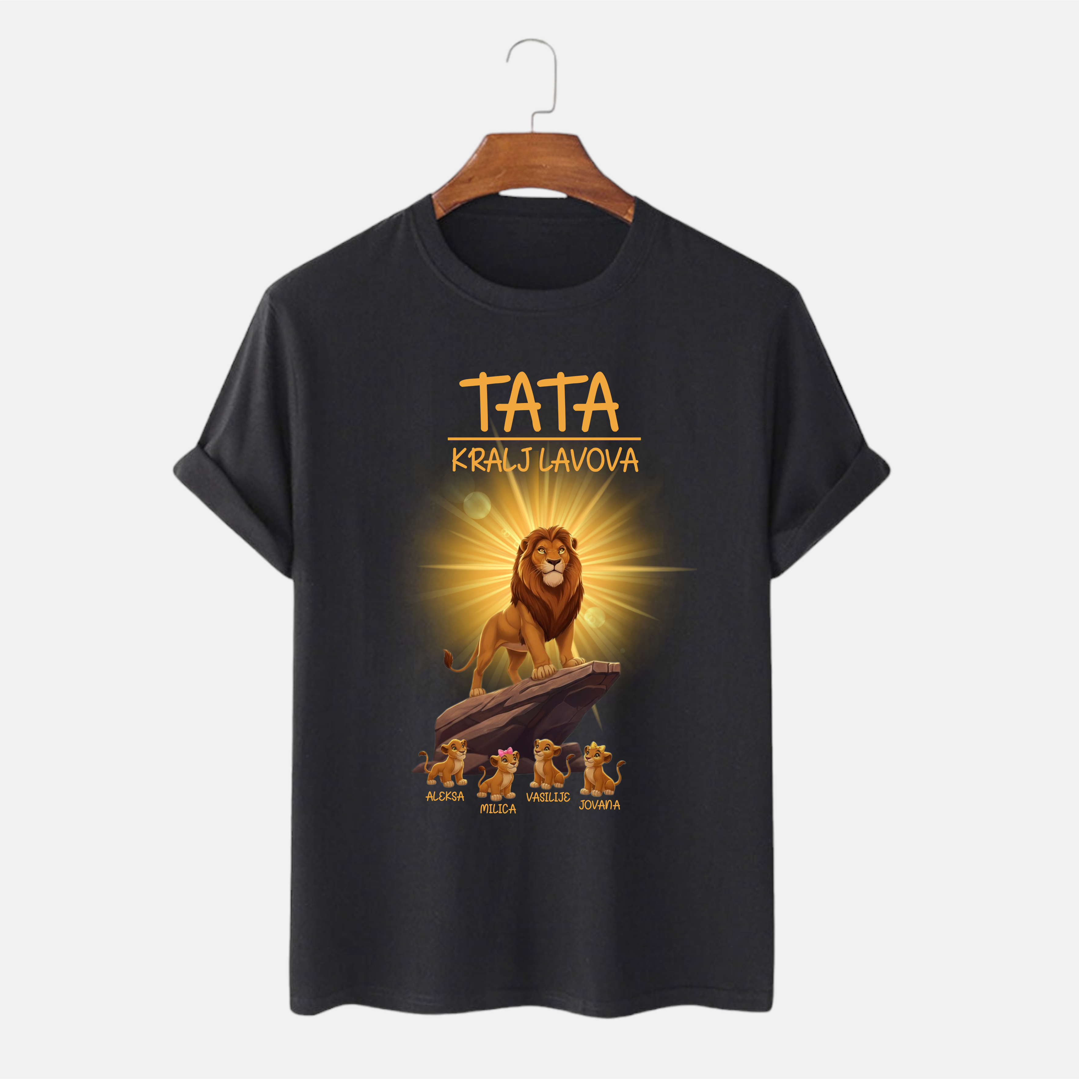 majica za tatu sa štampom lav i lavići